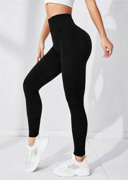Classy Black Tie Dye Seamless Capri Running Leggings